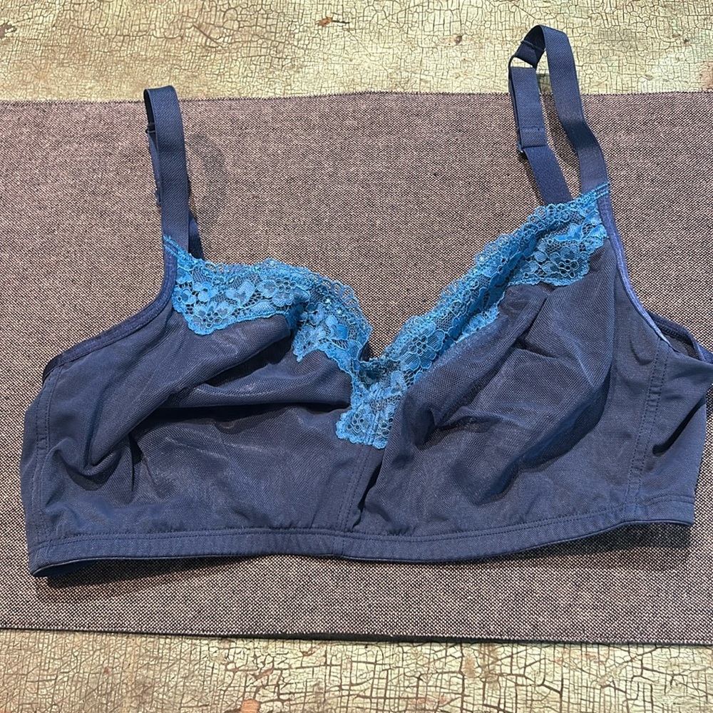 Adore Me blue wireless bra soft cup size IX
